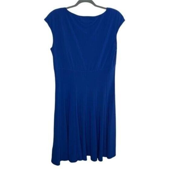 Lauren Ralph Lauren Women's Plus Size 14 Blue Short Sleeve V-Neck Causal Dress - Picture 2 of 13